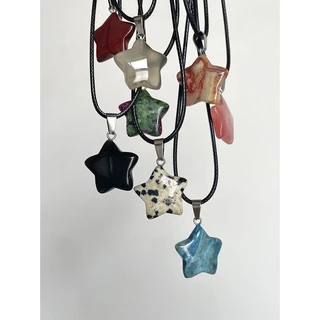 Tendência Pedra Natural Hexágono Cristal Rosa Quartzo Opala Estrela Pingente Colar Pentagrama Fluorita Lápis Bala Pendulum Jóias Presente