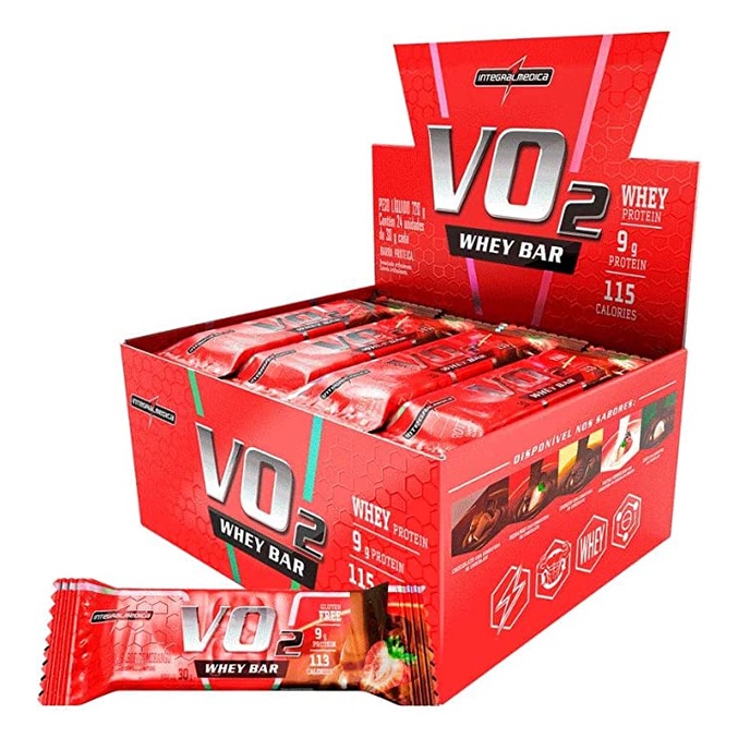 VO2 Whey Bar Sabor Morango 24 Unidades – Integralmedica