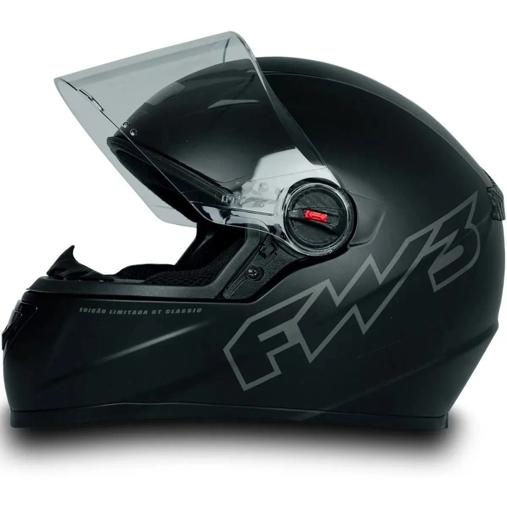 Capacete Moto Fechado Gt Classic Preto Fosco Fw3 Masculino | Shopee Brasil