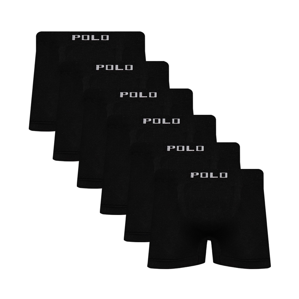 Kit 6 Cueca Box de Microfibra Polo Star Preto