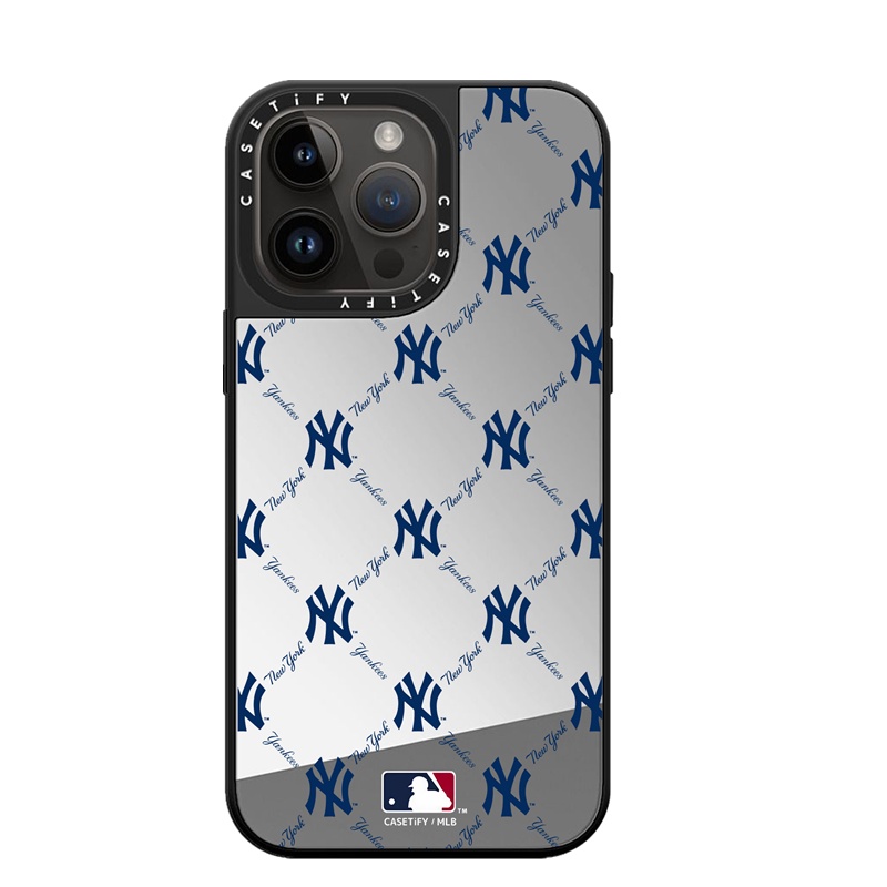 Casetifg Marca Da Moda MLB NY Logotipo Espelho De Alta
