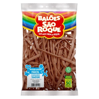 BALÃO CANUDO 260 - SÃO ROQUE - CAFÉ BRASIL - Pacote com 50 unidades
