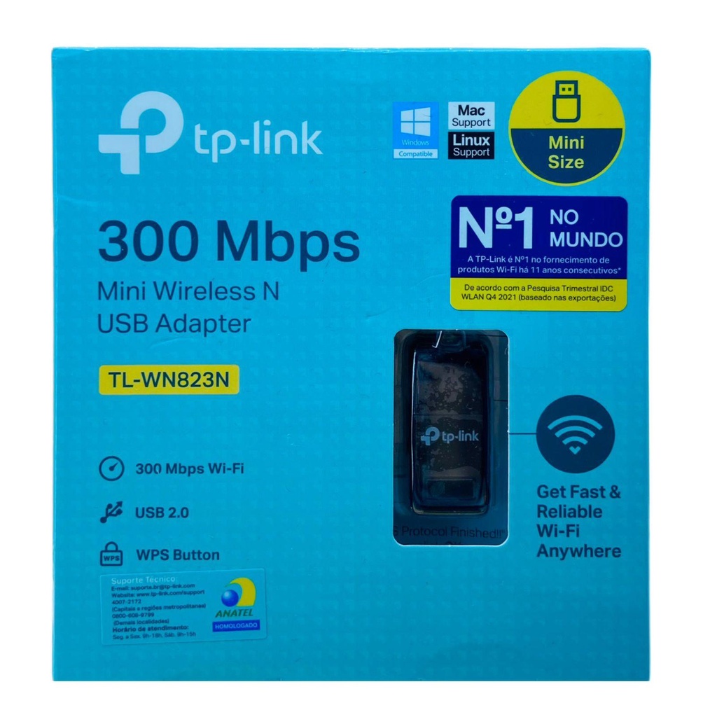 Mini Adaptador Wi-Fi TP-LINK Wireless USB 300 Mbps | Shopee Brasil