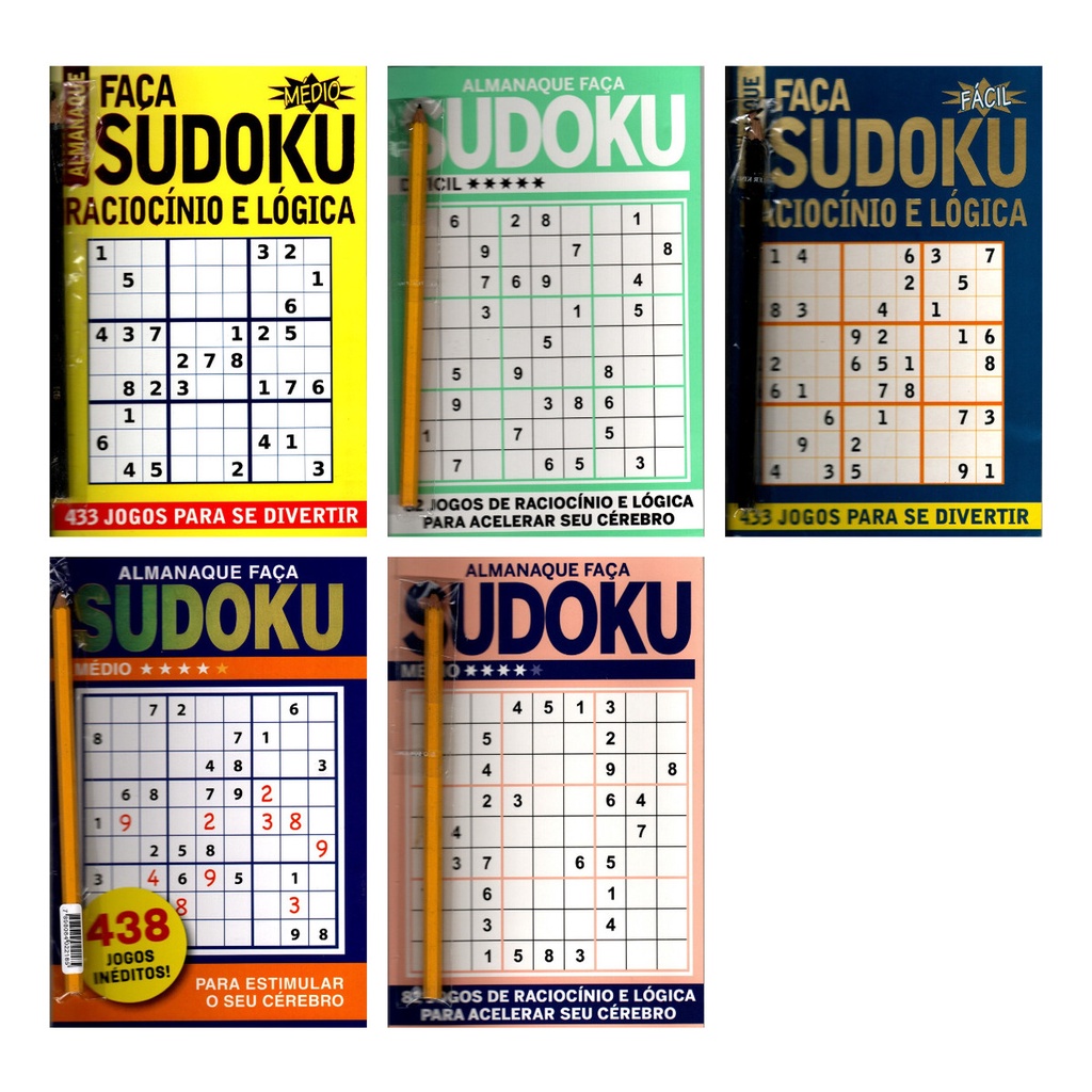 Livro Sudoku Ed. 14 - Difícil - Só Jogos 9x9 - 6 por página