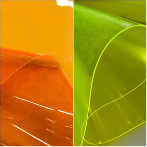 Plástico 100% PVC Cristal Neon Translúcido 0.20mm - 0,50m X 1,40m ...