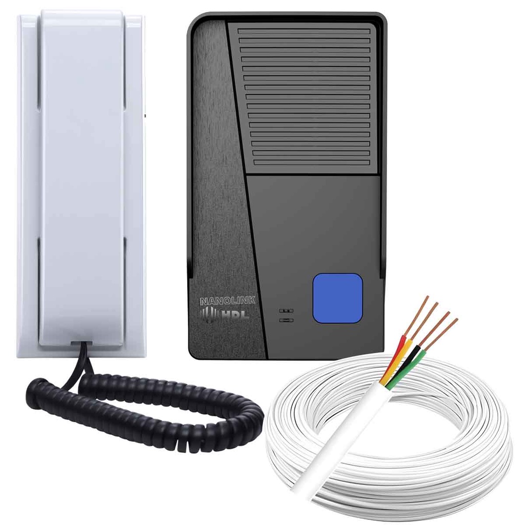 Kit Interfone HDL Porteiro Eletronico Residencial F8 Class + 20 Metros ...
