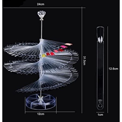Mostruário De Esmaltes Stand Com 120 Unhas Postiças Quadrada Transparente