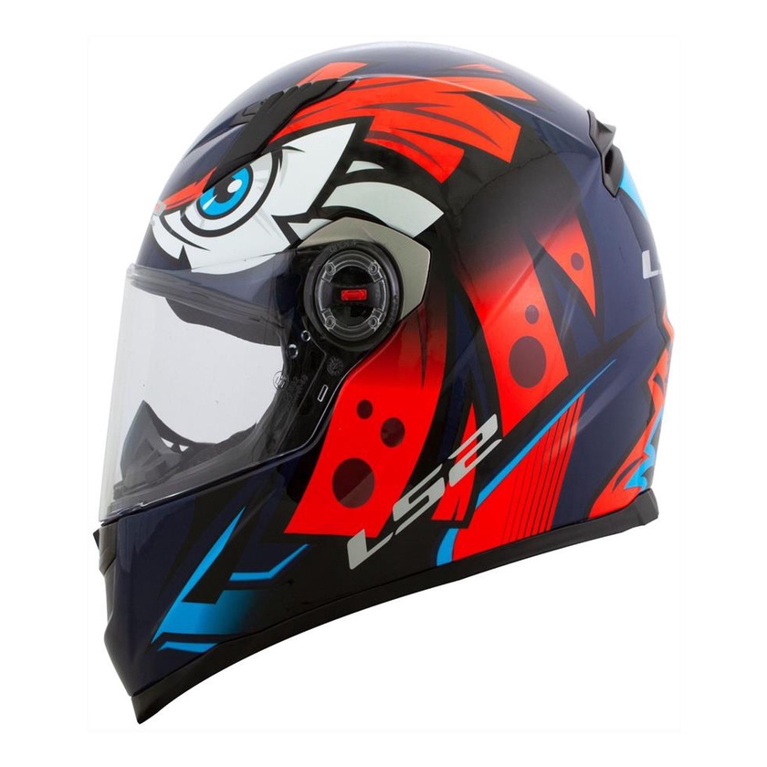 Capacete Ls2 Ff358 Tribal Laranja com Olho Azul Tamanhos 56 58 60 62
