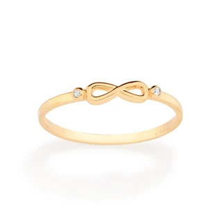 Anel skinny infinito com zircônia 513063 Rommanel