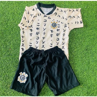 Conjunto do Corinthians Infantil Edição Japão Uniforme Camisa+ Shorts do 2 ao 14 Masculino.