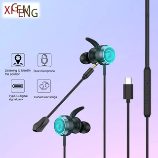 Fones De Ouvido Com Fio Tipo C Gamer Gaming HiFi Bass Stereo Sport Fone Estéreo Microfone Para Telefone Celular Xiaomi