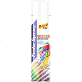 Tinta Spray Uso Geral Branco Fosco 400ml Mundial Prime