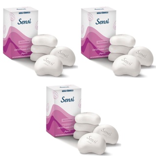 Kit 3 Caixas Sabonete Hidratante em Barra Leite de Amêndoas Sensi 5X80g - Jequiti