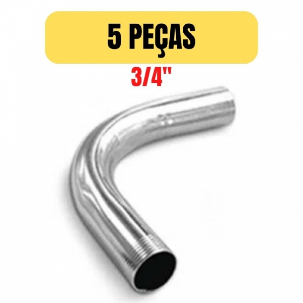 KIT 5 CURVA GALVANIZADA PARA ELETRODUTO 3/4 X 90