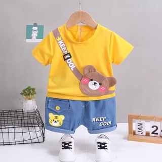 Moda Verão Roupas Meninas Meninos Camiseta Calças 2Pcs/Sets Toddler Casual Cotton Costume Kids Sportswear
