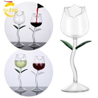 SUBEI Cálice De Vidro Tinto De Vinho Criativo Para Decoração De Festas Em Forma De Flor De Rosa
