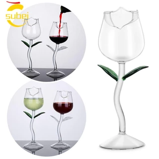 SUBEI Cálice De Vidro Tinto De Vinho Criativo Para Decoração De Festas Em Forma De Flor De Rosa