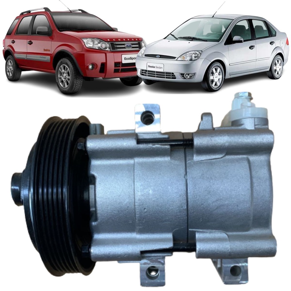 Compressor Ford Ka/ Fiesta/ Ecosport/ Courier Polia 6pk 12v | Shopee Brasil