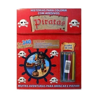 Piratas Histórias para Colorir com Adesivos
