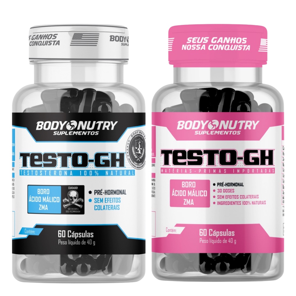 Testo GH Pré Hormonal Feminino e Masculino - Kit Casal Maromba, Ganho ...