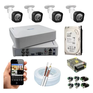 Kit Completo 4 Câmeras Econômico Hilook Full Hd 1080p