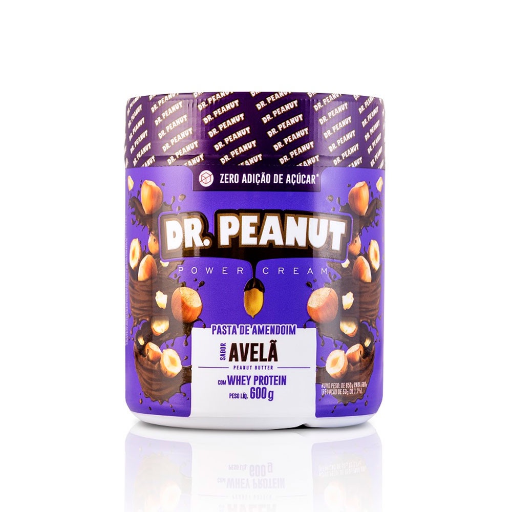 Pasta de Amendoim Sabor Avelã com Whey Protein 600g Dr. Peanut