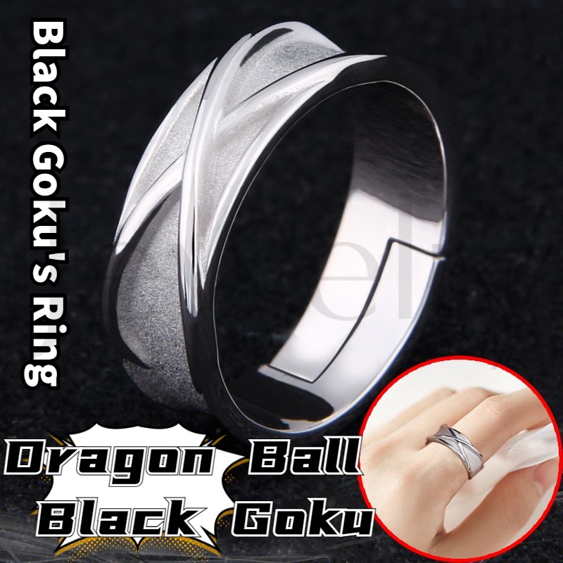 Goku Black Time Ring Silver, Black Goku Ring Adjustable