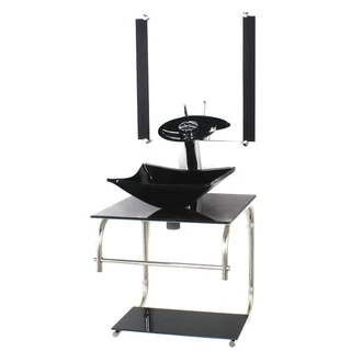 GABINETE 40CM DE VIDRO INOX CUBA QUADRADA MARMORE IMPERADOR