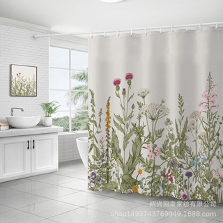 Aquarela Flor De Impressão Digital 3D Cortina Divisória De Banheiro De Chuveiro À Prova D