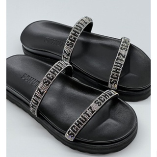 Sandália Papete Shutz Rasteirinha Brilho Feminina Chinelo Strass Confortável