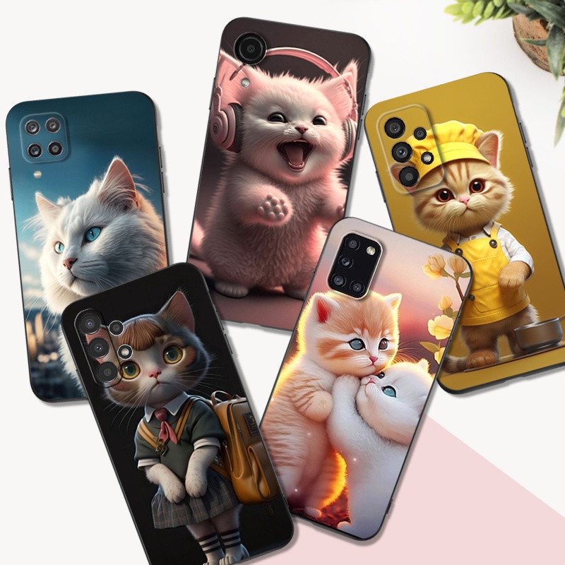 Capa Para Samsung Galaxy M53 M62 F62 M02 Telefone Gato Muito Bonito
