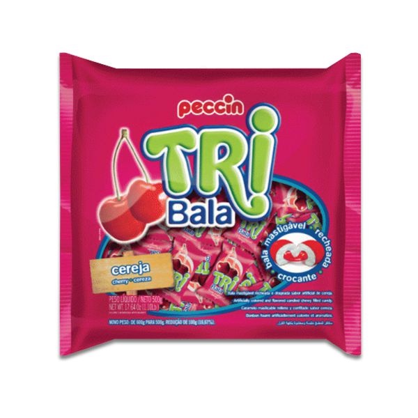 Bala Peccin Tribala Cereja 500g Shopee Brasil 8669