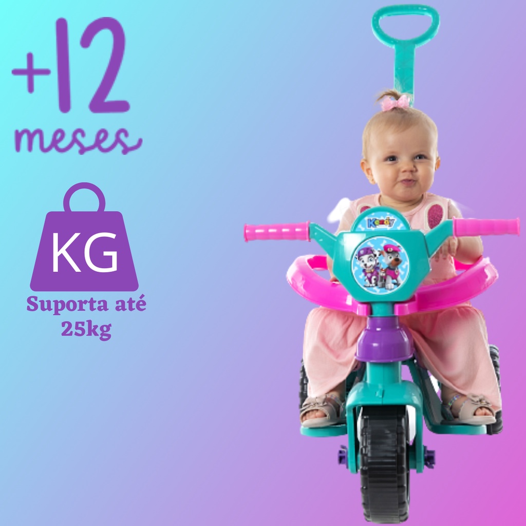 Triciclo Infantil Criança 12 Meses a 23 Kg Sem Empurrador Oncinha