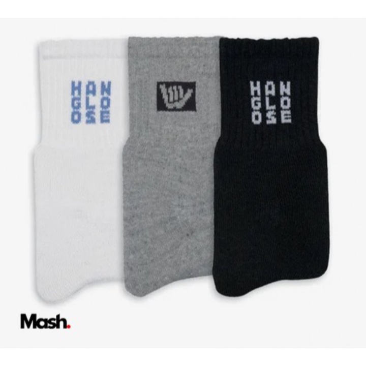 KIT 3 PARES MEIA CANO CURTO MASCULINA HANG LOOSE REF: HL2.01