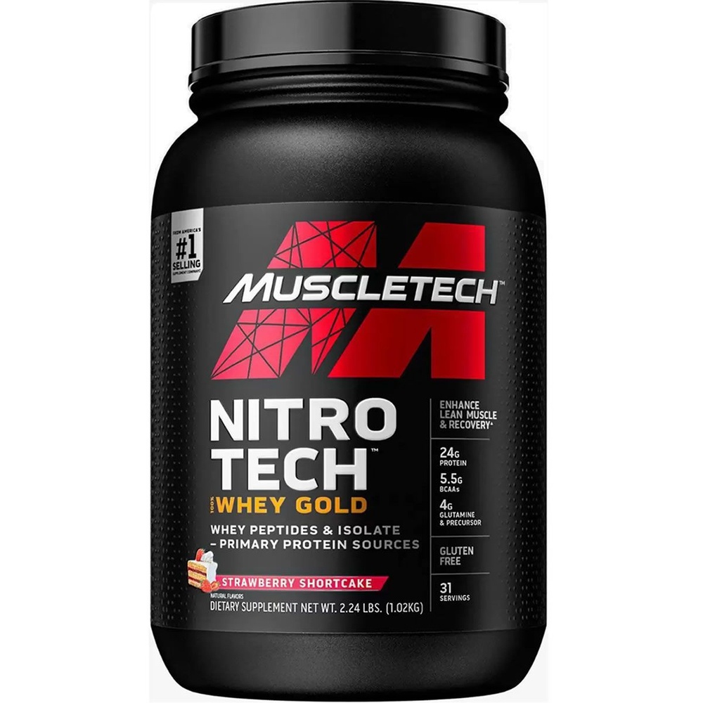 Whey Gold Nitro Tech – 1020g Strawberry Shortcake – Muscletech