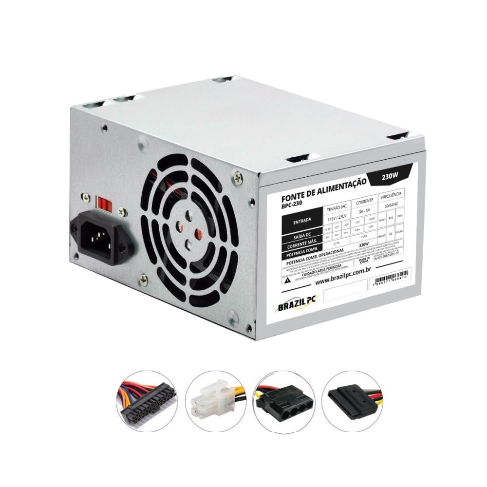 Fonte para Pc 230w Brazilpc Bpc-230 Bivolt Manual