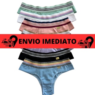 Kit Calcinhas Algodão 10 Lingerie Roupas Femininas Calcinha Sexy Conforto