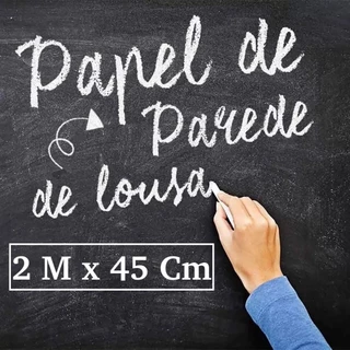 Papel Parede Adesivo Lousa Preta Quadro Negro Fosco Escrever Desenha Decorativo Giz 2M x 45cm