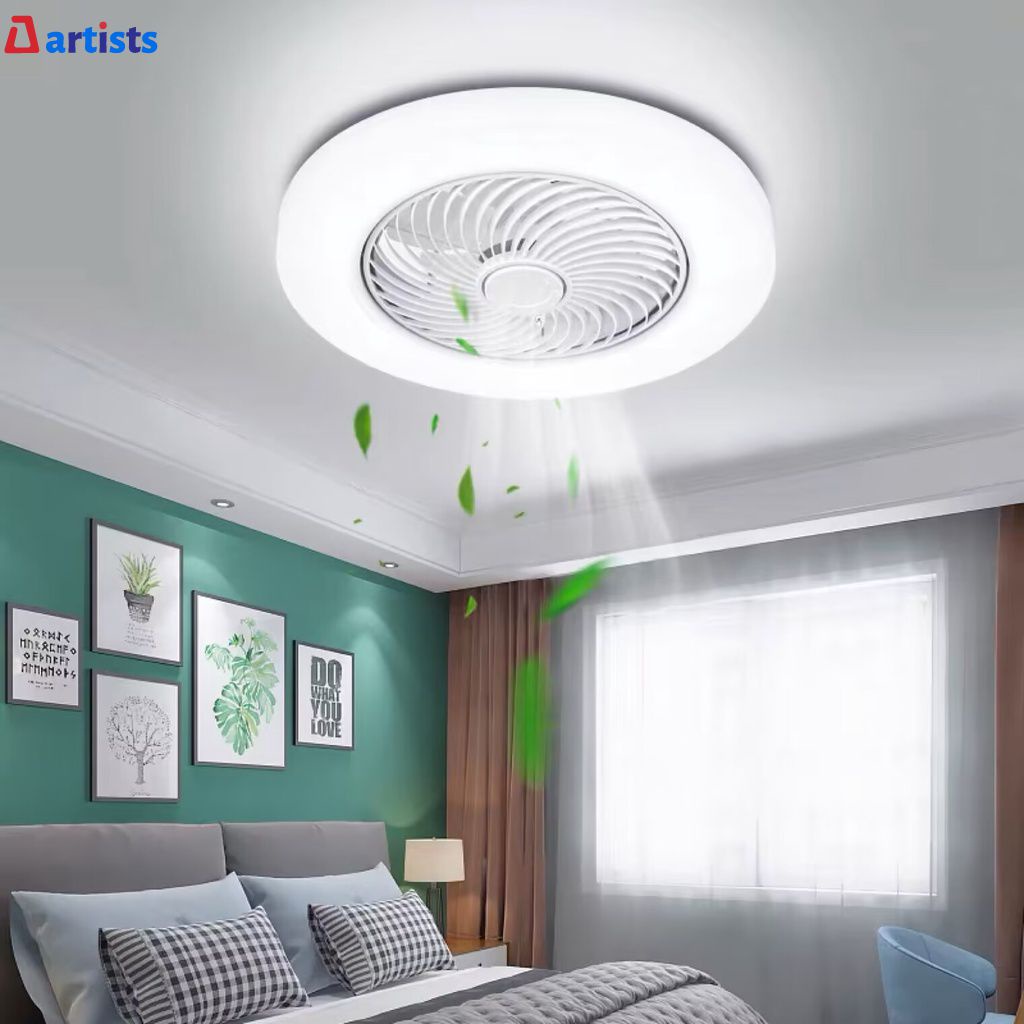 Ventilador De Teto Moderno Com Luz De Controle Remoto, Lâmpada De Ventilador De LED Para Casa, Vivendo, Decorando Artistas