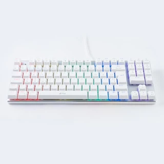 TECLADO MECÂNICO A+ PLUS TECH BARAK WHITE LED RAINBOW BROWN ABNT2