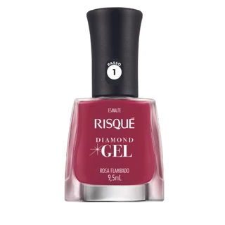 Esmalte Diamond Gel Rosa Flambado Manicure Risque 9,5Ml
