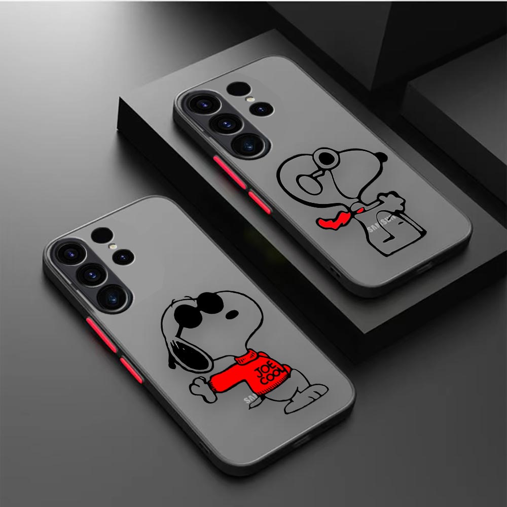 Capa Do Telefone Para Samsung Snoopy Piloto Frio Galaxy S20 S20FE S21 S21FE S22 S23 PLUS ULTRA S8 S9 S10 S10E S11 S30 S10 LITE A32 A52 A53 5G 2023 Silicone Fosco Popular