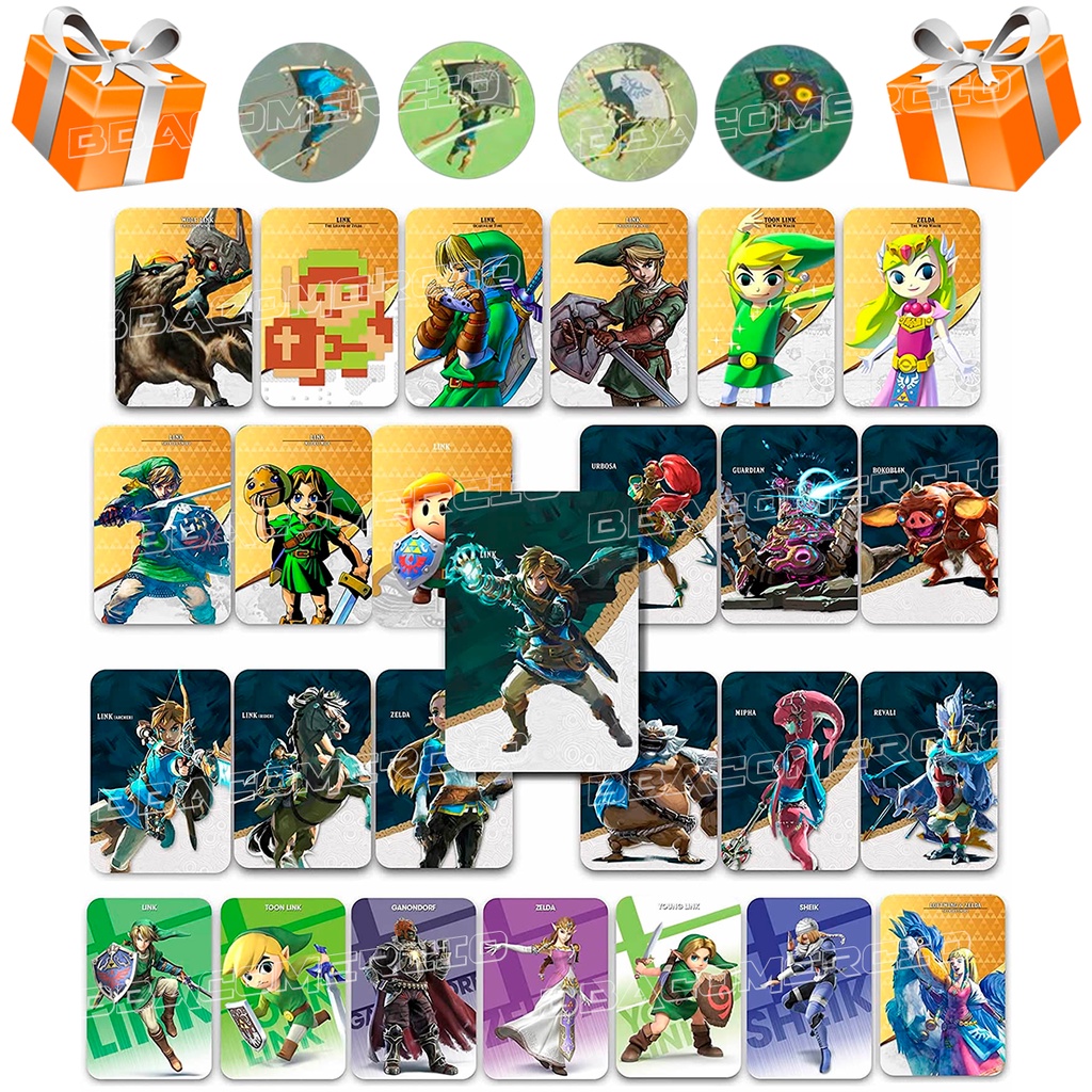 Cartão Nfc Amiibo Zelda 26 Cartões Breath Of The Wild Switch