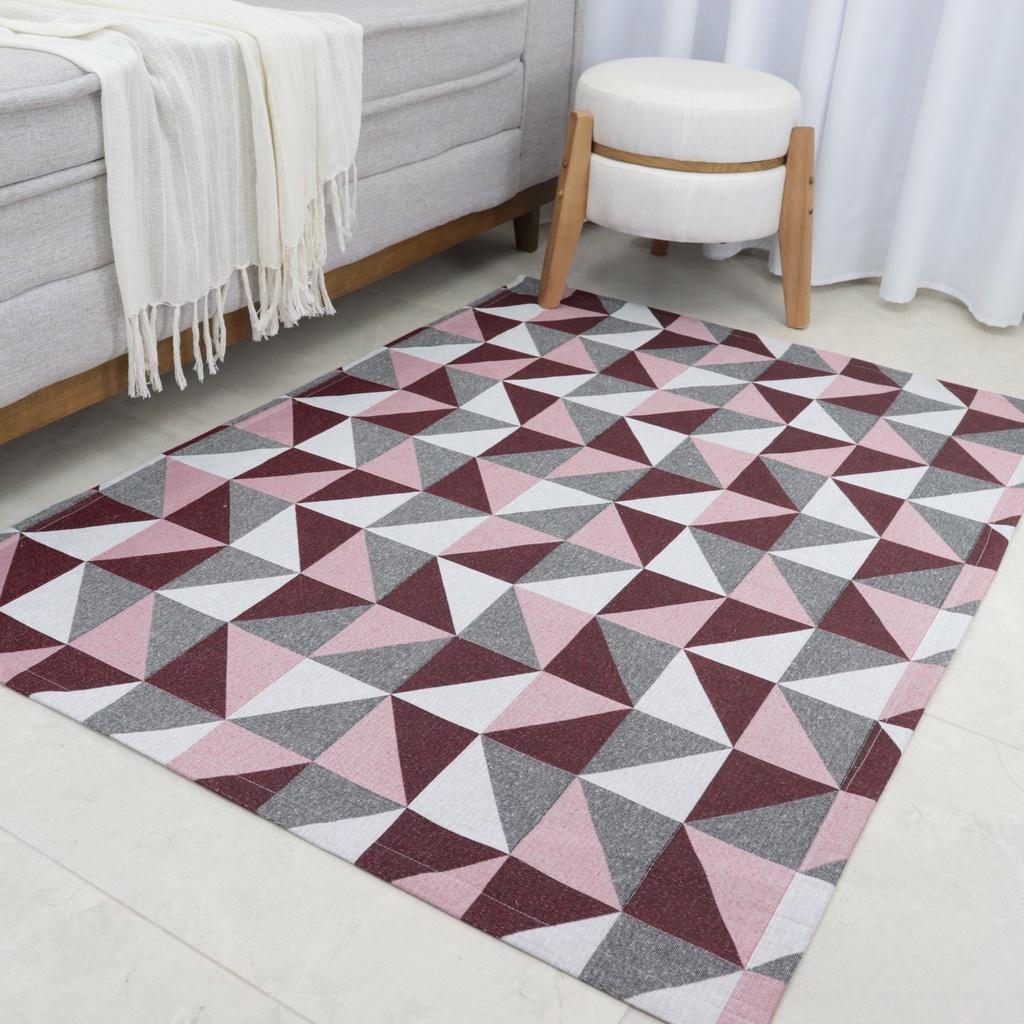 Tapete Sala/quarto Antiderrapante 1,00 X 1,40 Jacquard Geométrico