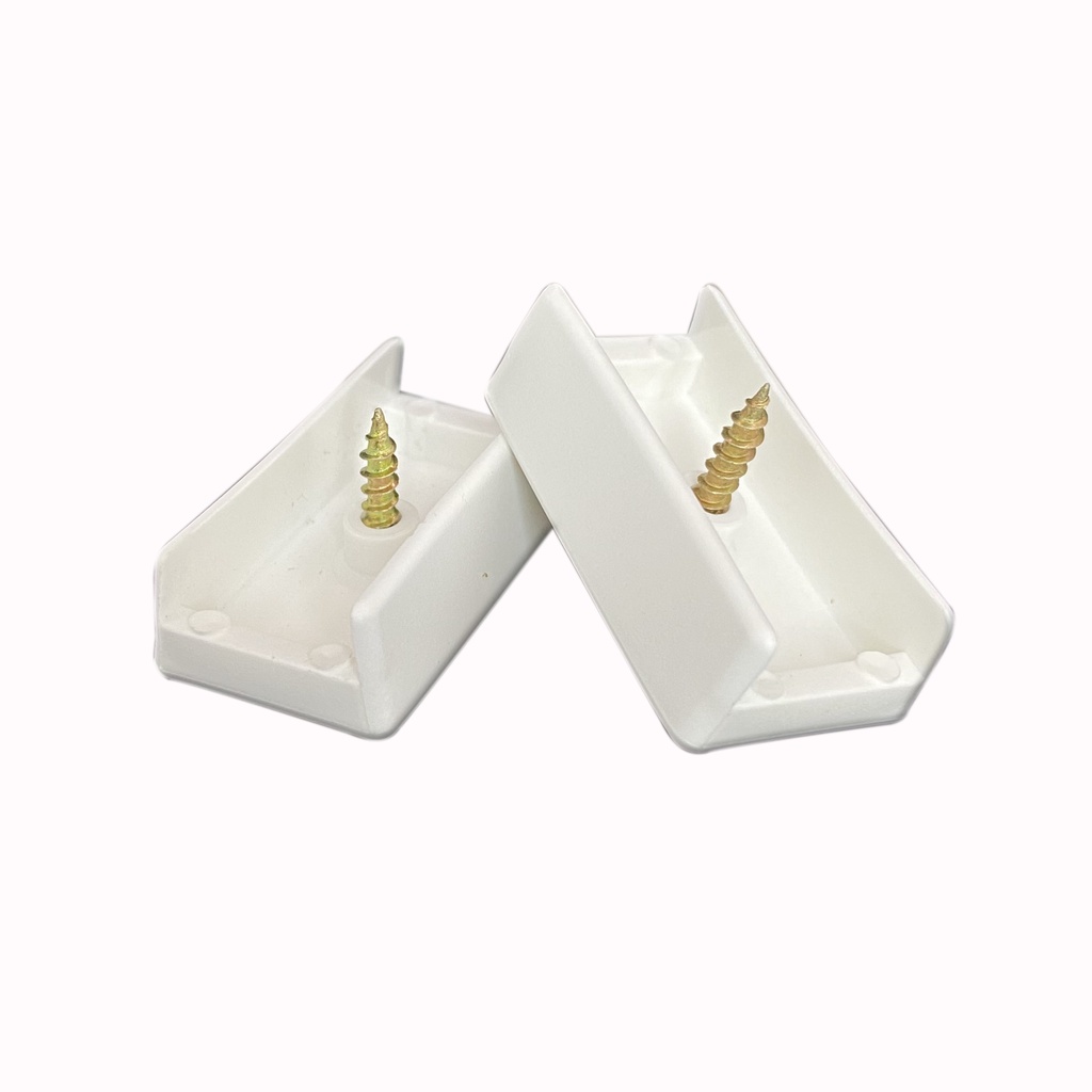 Sapata U 15mm Preta / Branca Plástica Para Móveis 10 Peças C/ Parafusos