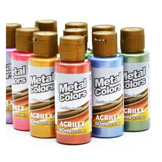 Kit Tinta Acrilica Metal Colors 60ml Acrilex Escolha As Cores