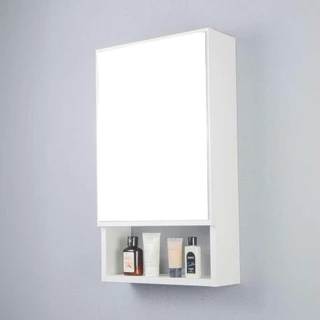 Armário para Banheiro com Espelho Tebas Branco 34cm