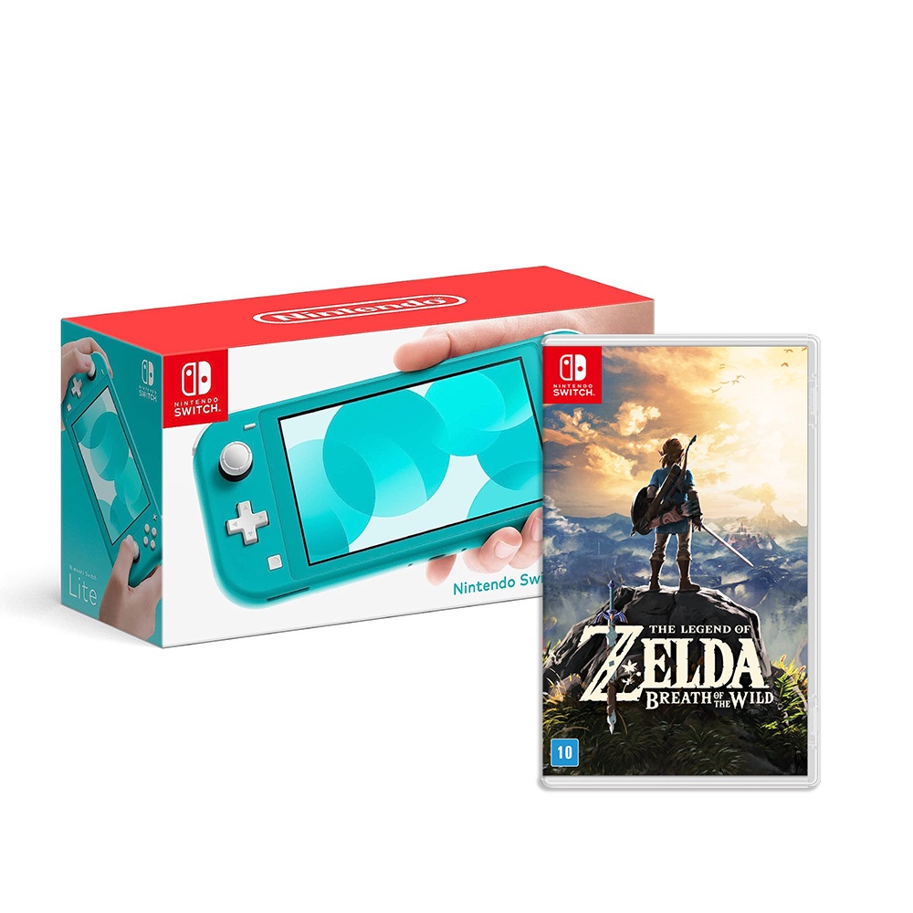 Console Nintendo Switch Lite Turquesa + Jogo The Legend of Zelda