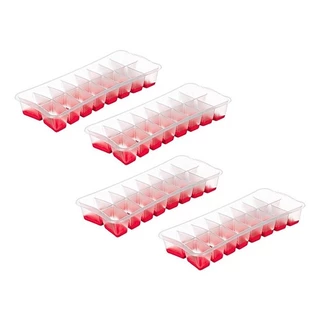 Forma Para Cubo Gelo Rígida Flexível Fundo Silicone - 4 Unid