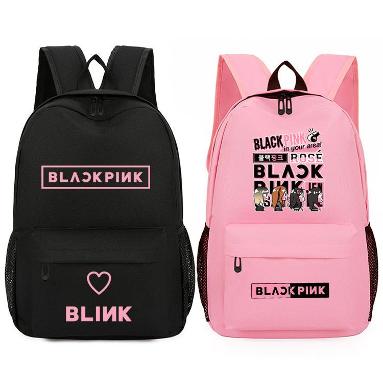 Mochila Black Pink Orelha Mascara Gatinho Colar Kpop Bolsa - Rosa